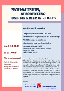 Veranstaltung: Nationalismus, Ausgrenzung und die Krise in Europa-1